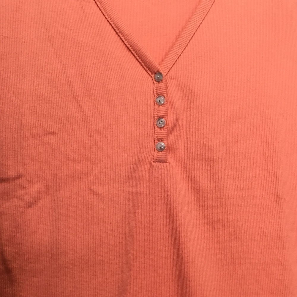 NWT Gap Orange Ribbed Short Sleeve Top - Picture 3 of 6